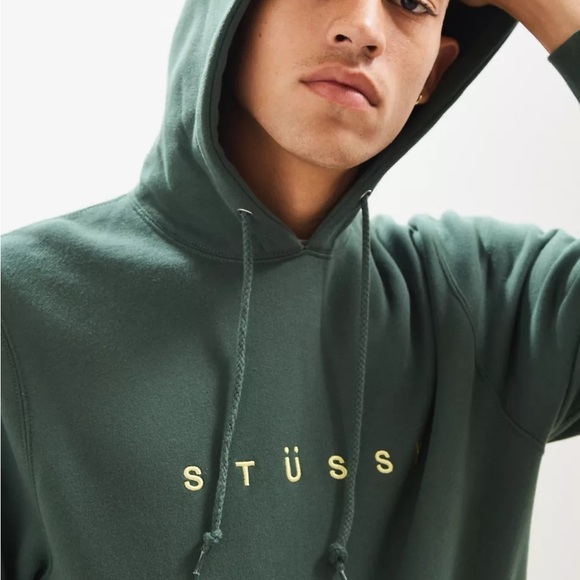 Stüssy Helvetica Spread App Hoody – Dark Green | Men’s Large - Picture 8 of 9